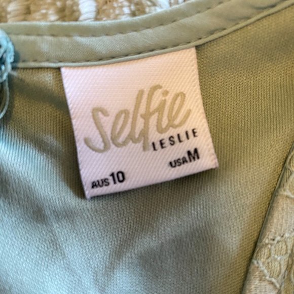 Selfie Leslie Cami Angle Sleeve Faux Wrap Dress Sage - Picture 5 of 5